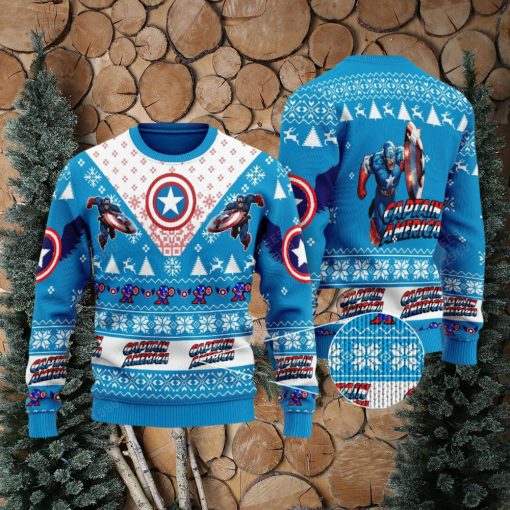 Captain America Marvel Comics Knitted Xmas Sweater Gift Men And Women