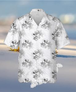 Captain Mickey Sketched Disney Cartoon Graphics Beach Lover 3D Hawaiian Shirt