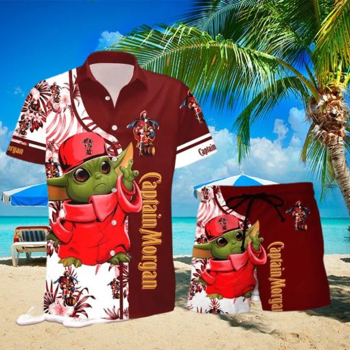 Captain Morgan Baby Yoda Hawaiian Shirt And Shorts Gift Hawaiian  shirt