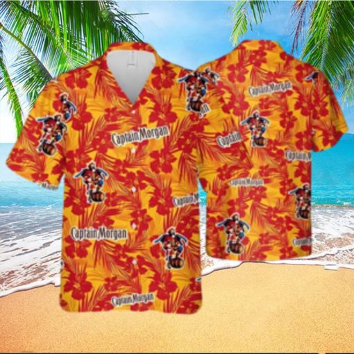 Captain Morgan Hawaiian Shirt Tropical Flower Pattern Gift For Him