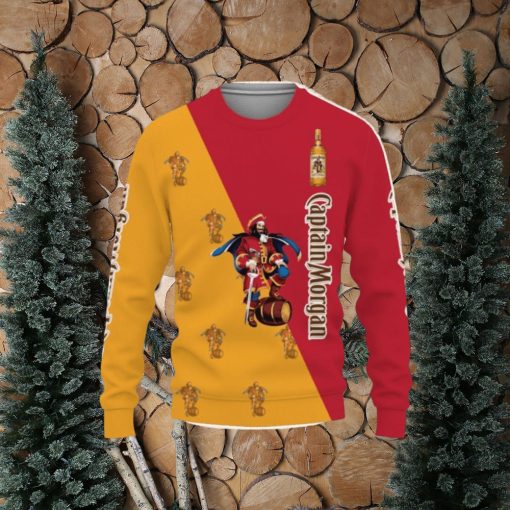 Captain Morgan Whiskey Beers And Whiskey Pattern Logo Christmas Gift Ugly 3D Sweater Christmas Gift Ideas All Over Printed