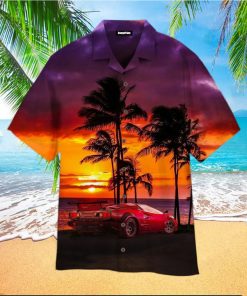 Car Sunset On The Beach Hawaiian Shirt For