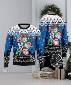 Cardiff City F c Ho Ho Ho Ugly Christmas Sweater