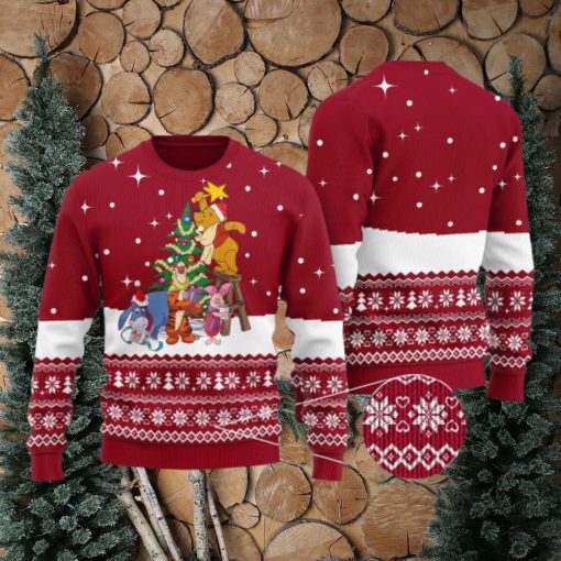 Cardinal Red Winnie The Pooh Ugly Christmas Sweater Gift For Men And Women