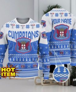 Carlisle United FC Big Logo Custom Name 3D Ugly Christmas Sweater Christmas Gift For Big Fans