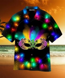 Carnival Mask Lightful Mardi Gras Black And Colorful Aloha Hawaiian Shirt