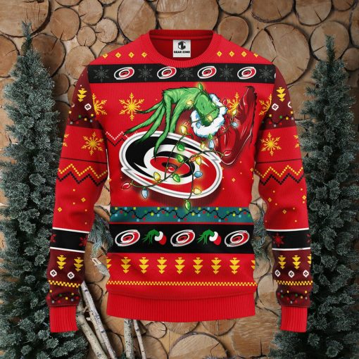 Carolina Hurricanes Grinch Christmas Ugly Sweater