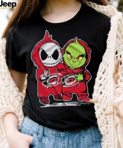 Carolina Hurricanes With Baby Jack Skellington And Baby Grinch Friends Shirt