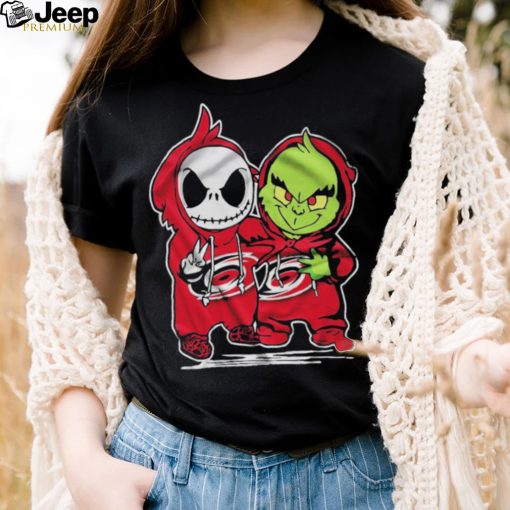 Carolina Hurricanes With Baby Jack Skellington And Baby Grinch Friends Shirt