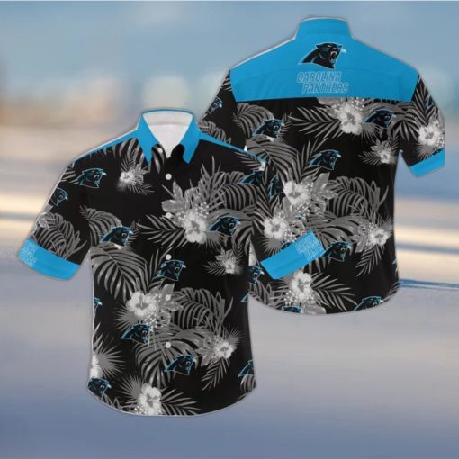 Carolina Panthers 3D Flowers Leaf NFL Hawaiian Shirt Summer Hot Gift For Fans