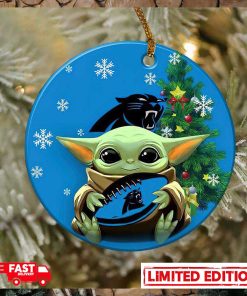 Carolina Panthers Baby Yoda NFL 2023 Christmas Tree Decorations Ornament