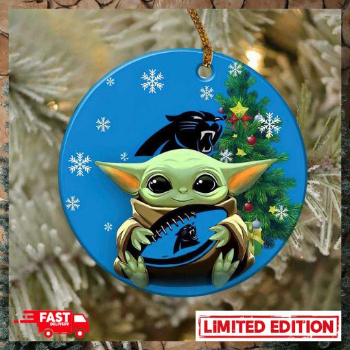 Carolina Panthers Baby Yoda NFL 2023 Christmas Tree Decorations Ornament