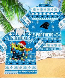 Carolina Panthers Baby Yoda Star Wars Funny Hawaiian Shirt New For Fans Gift Christmas Holidays