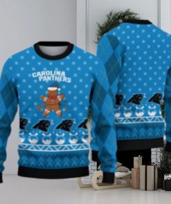 Carolina Panthers Christmas Gingerbread Man Ugly Christmas Sweater Cute Christmas Gift