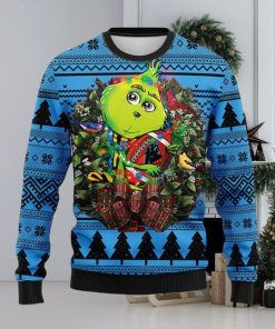 Carolina Panthers Grinch Hug Christmas Ugly Sweater 3D Christmas Xmas Sweater