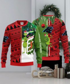 Carolina Panthers Grinch & Scooby Doo Christmas Ugly Sweater 1