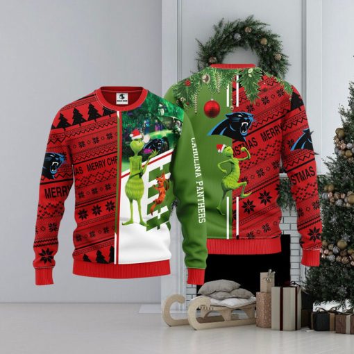 Carolina Panthers Grinch & Scooby Doo Christmas Ugly Sweater 1