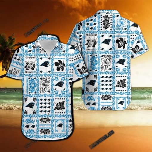 Carolina Panthers Hibiscus Hawaiian Shirt