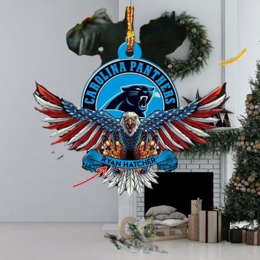 Carolina Panthers NFL American US Eagle Personalized Xmas Christmas Tree Decorations Ornament