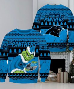 Carolina Panthers NFL Grinch Christmas Ugly Sweater Fans Gift Funny For Men And Women