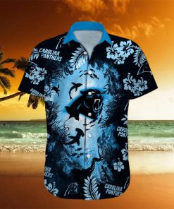 Carolina Panthers NFL Ocean Fish Tropical Beach Custom Name Hawaiian Shirt