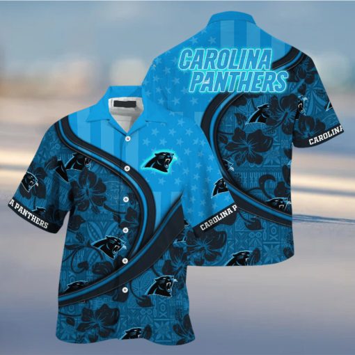 Carolina Panthers NFL Us Flag Hawaiian Shirt Custom Summer Aloha Shirt