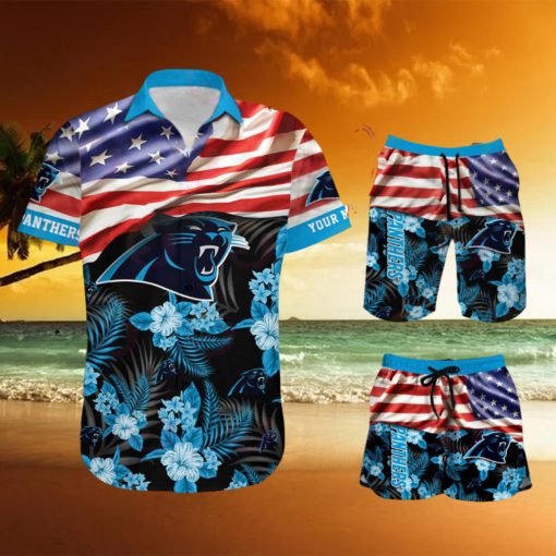 Carolina Panthers Personalized NFL Hawaiian Shirt & Shorts For Fans Gift Men And Women Holiday Summer