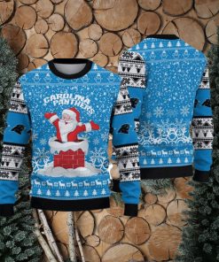 Carolina Panthers Printed Funny Santa Claus Show Team Spirit NFL Ugly Christmas Sweater