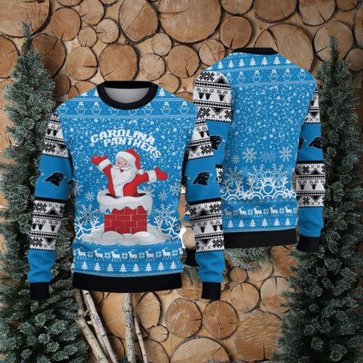 Carolina Panthers Printed Funny Santa Claus Show Team Spirit NFL Ugly Christmas Sweater