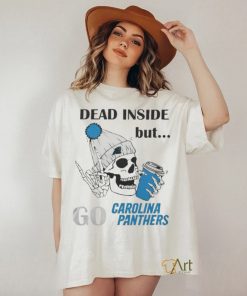 Carolina Panthers Skeleton Dead Inside But Panthers Logo T shirt