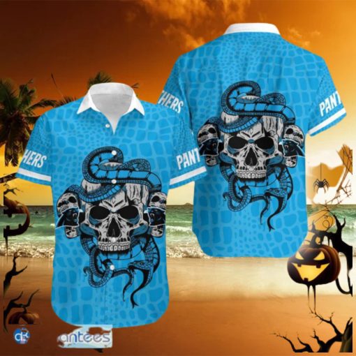 Carolina Panthers Snake And Skull Octopus Hawaiian Shirt Gift Halloween