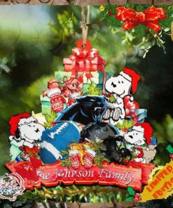 Carolina Panthers Snoopy And NFL Sport Ornament Personalized Your Family Name