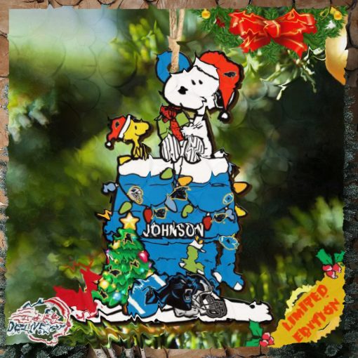 Carolina Panthers Snoopy NFL Christmas Ornament Personalized Your Name