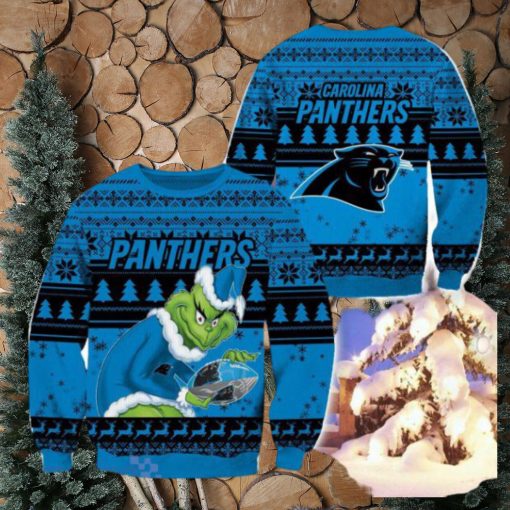 Carolina Panthers Ugly Grinch Christmas Sweater For Fans Funny Christmas Gift