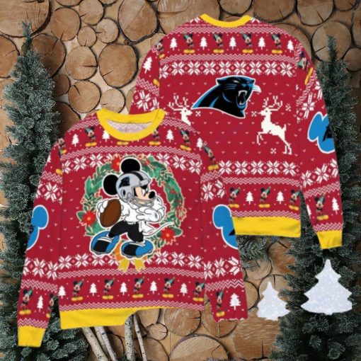 Carolina Panthers x Mickey Mouse Ugly Christmas Sweater