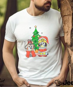 Cartoon Bluey Dog Christmas tree shirt