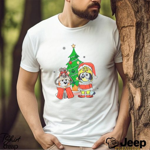 Cartoon Bluey Dog Christmas tree shirt