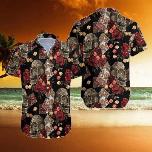 Casino Skull Colorful 3D Hawaiian Shirt Style Gift