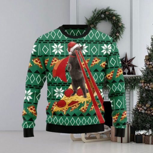 Cat And Pizza Funny Ugly Christmas Sweater