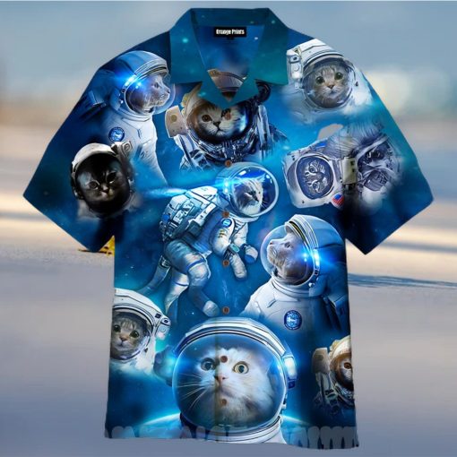 Cat Astronaut Full Printed Hawaiian Shirt