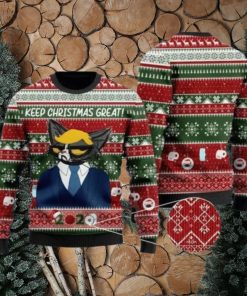 Cat Christmas Trump Cat Keep Christmas Great Green Red Christmas Ugly Sweater 3D For Men And Women