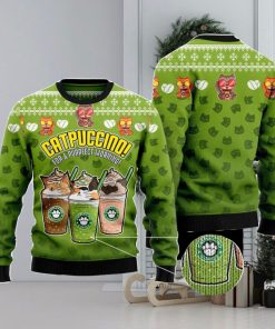 Cat Coffee Christmas Gift Ugly Christmas Sweater Xmas Holiday