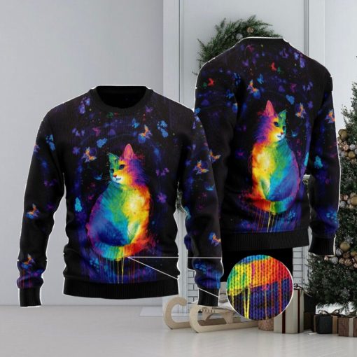 Cat Colorful Ugly Christmas Sweater AOP All Over Printed Sweater