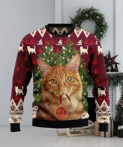 Cat Decor Pine Ugly Christmas Sweater