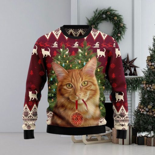 Cat Decor Pine Ugly Christmas Sweater