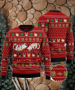 Cat Light Lovely Cat Red Ugly Christmas 3D Sweater