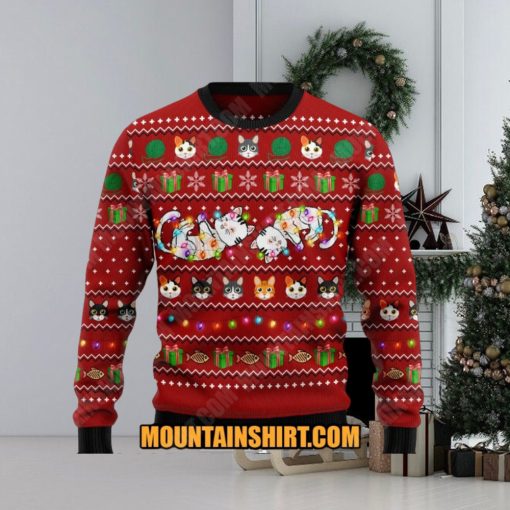 Cat Light Ugy Christmas Sweater