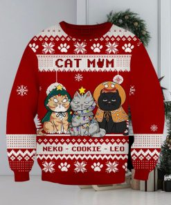 Cat Lover Custom Wool Ugly Sweater Cat Mom Personalized Christmas Gift
