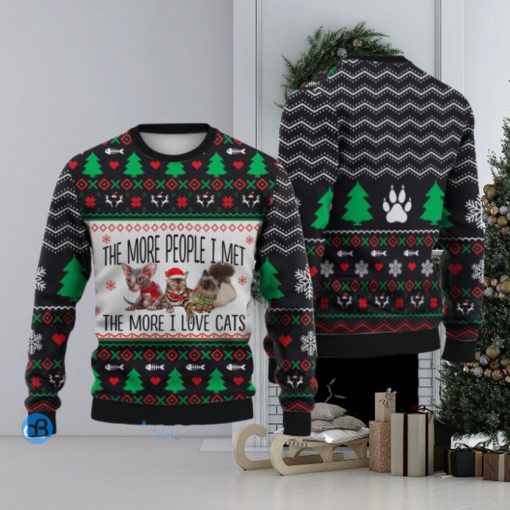 Cat Lover The More People I Met Ugly Christmas Sweater