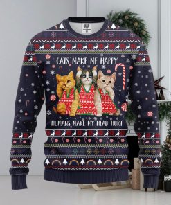 Cat Make Me Happy Ugly Christmas Sweater Amazing Gift Men And Women Christmas Gift